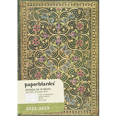 Abbildung von Paperblanks Flexis Terminplaner für 18 Monate, weicher Einband, 20222023, Querformat, Midi (125 x 175 mm)