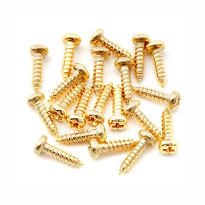 Abbildung von Musiclily Ultra 2,5x10mm Edelstahl Mechanik Schrauben für Akustik E Gitarre Bass, Gold (20er Set)