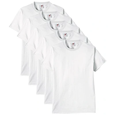 Abbildung von Fruit of the Loom Herren Regular Fit T Shirt Heavy Cotton Tee 5 pack, Schwarz (Black), L
