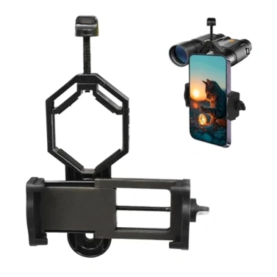Abbildung von Surplex Universal Telefon/Smartphone Adapter und Mount Stativ Halterung für iPhone Sony Samsung Moto Kamera Spektiv Teleskop, Spektiv, Monokular, Fernglas, Mikroskop