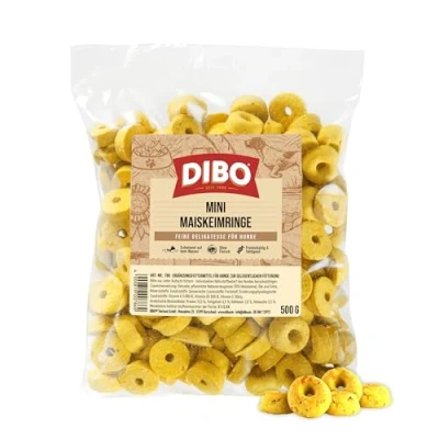 Abbildung von DIBO Mini Maiskeimringe, 500g Beutel, Backwaren als gesunde, natürliche Ernährung für Hunde, Hundefutter, Barf, B.A.R.F., Leckerli, Hundekekse