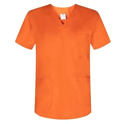 Abbildung von MISEMIYA Medizinische Uniformen Unisex Top Krankenschwester Krankenhaus Berufskleidung Large, Orange