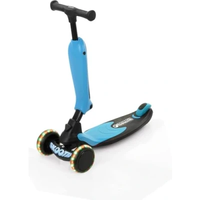 Abbildung von hauck 2in1 Kinder Rutscher &amp; Scooter Skootie für 1 5 Jahren mit LED Lichter (keine Batterien nötig), Fußbremse, Leicht Umbaubar von Rutschfahrzeug zu Roller (Neon Blue)