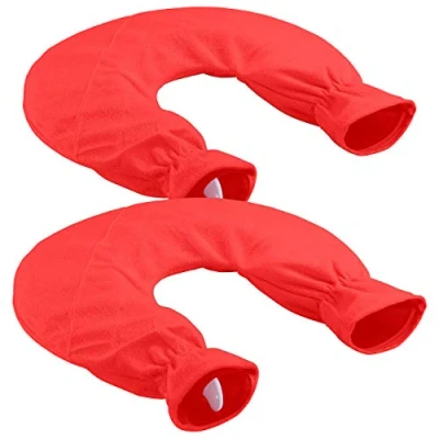 Abbildung von infactory Nackenkissen: 2er Set Nacken Wärmflaschen mit abnehmbarem Fleece Bezug, 2,5 L (Nackenhörnchen Wärmflasche, Nackenkissen nackenwarmflasche)
