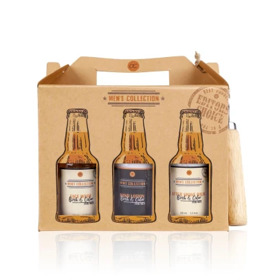 Abbildung von Geschenkset MEN&#039;S COLLECTION in Sixpack Geschenkbox aus Kraftpapier