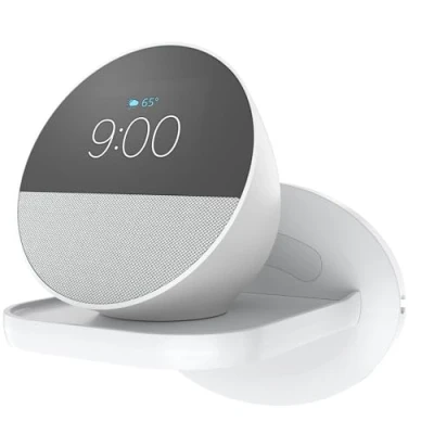 Abbildung von Cozycase Wandhalterung für Spot, Dot, Google Home Mini, Kleines Wandregal Nest Sonos One, Play 1, Überwachungskamera Halterung Ständer, platzsparende Lösung Alles bis zu 7 kg Weiß