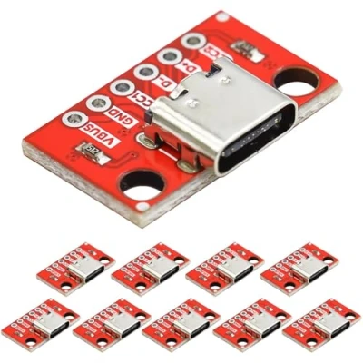 Abbildung von PENGLIN 10PCS USB C Breakout Board,USB Board Serial Anschluss Weiblich Konvertierungskarte,USB Typ Buchse PCB Platine