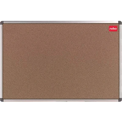Abbildung von Nobo 1902118 Korktafel mit Aluminumrahmen, Inklusive Befestigungsset, Folienverpackte Weisswand und Notiztafeln Durchsichtige, Kantenschutz, 90 x 60 cm, 1 Stück, braun