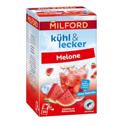 Abbildung von Milford kühl &amp; lecker Melone Ohne Kalorien Zucker Laktosefrei Glutenfrei Vegan 20 Teebeutel 50 g