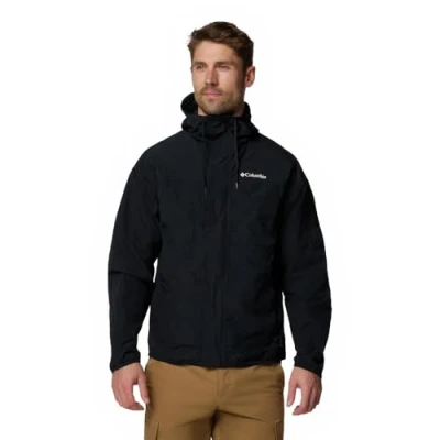 Abbildung von Columbia Men&#039;s Challenger 2 Windbreaker, Lightweight Windbreaker Jacket, Black, M