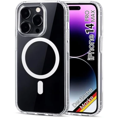 Abbildung von JProtect Magnetische Handyhülle für iPhone 14 Pro Max MagSafe Hülle/iPhone Hülle Transparent/Apple Magnet/Hülle Magnetisch