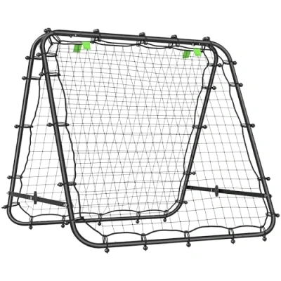 Abbildung von HOMCOM Rebounder beidseitiger Rückprall, Verstellbar in 5 Stufen, (Kickback Tor, 1 St., Fußball Rebounder), für Training Stahl Schwarz 100 x 95 90 cm