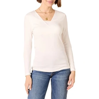 Abbildung von Amazon Essentials Damen Mutterschafts Stilltop mit V Ausschnitt, Elfenbein, XL