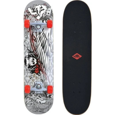 Abbildung von Schildkröt Skateboard Kicker 31, Komplett Board mit tollen Features für Einsteiger, konkave Deckform Doppel Kick und Griptape, 9 lagiges Ahornholz, ABEC5 Kugellager, Design: Phantom, 510601