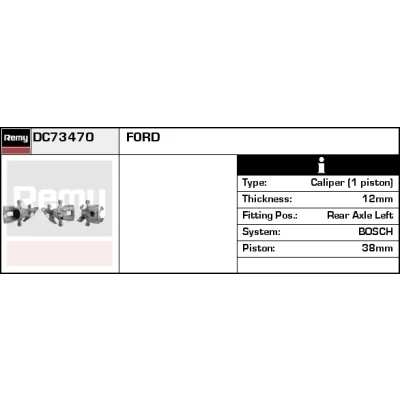 Abbildung von DELCO Remy DC73470 Bremssattel Stahlguss Remanufactured FORD: MONDEO 3 Stufenheck, Kombi,