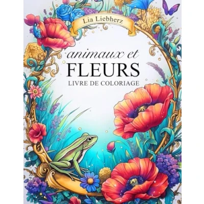 Abbildung von animaux et fleurs Livre de coloriage pour adultes: 50 scènes fleuries avec des la forêt soulager le stress se détendre