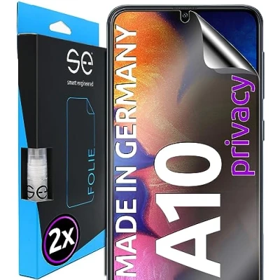Abbildung von S.E für Samsung Galaxy A10 Schutzfolie privacy Blickschutz Folie 2x Folien im SET aus Deutschland, Anti peep Matte Spy Folie, staubfrei und blasenfrei, Sichtschutz