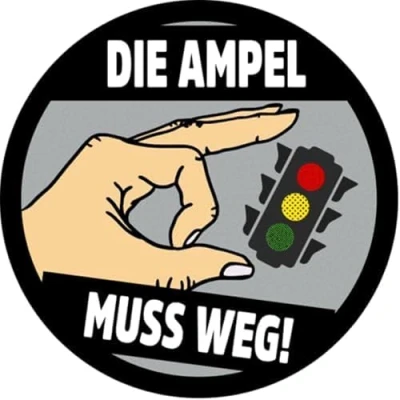 Abbildung von Sammys Shirt Store Die Ampel muss Weg Rotgrün Gelb Aufkleber 10 cm