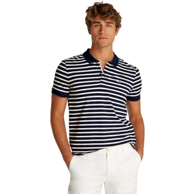 Abbildung von Tommy Jeans SLIM Placket Poloshirt, Herren, Größe: 56, Dark night navy/ecru