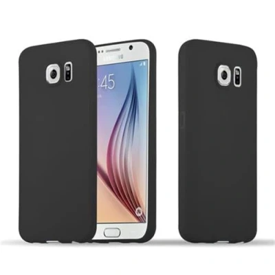 Abbildung von Cadorabo Hülle kompatibel mit Samsung Galaxy S6 Schutzhülle TPU Silikon Case Candy Design Slim Kratzfest Weiche Gummi Rundumschutz für in Schwarz
