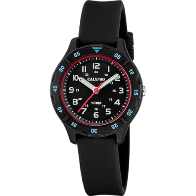 Abbildung von Calypso WATCHES Quarzuhr Jugend Kinderuhr Kautschuk, (Analoguhr), Jugend, rund, Kautschukarmband schwarz, Fashion