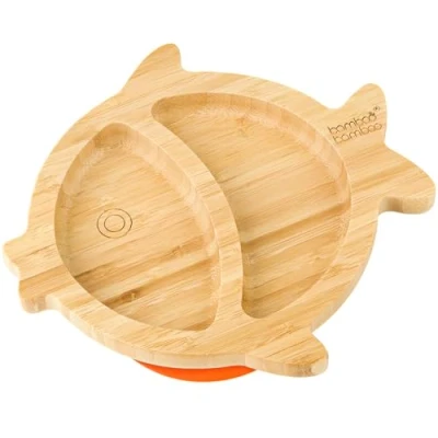 Abbildung von bamboo Baby Kleinkind Fisch Saugnapf Teller