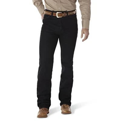 Abbildung von Wrangler Herren Cowboy Cut Slim Fit Stretch Boot Jeans Schwarz 33W / 32L