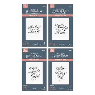 Abbildung von Spellbinders Copperplate On Your Wedding Day Sentiments BetterPress Bundle (BD 0935)