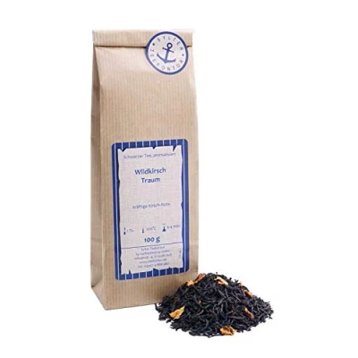 Abbildung von Schwarzer Tee lose Wildkirsch Traum Kirsch, Rosenblüten Schwarztee kräftige Kirsch Note 250g