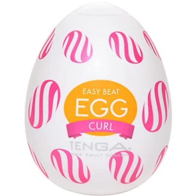 Abbildung von Masturbator „Egg Curl“ mit gerippter Spiralkugel Stimulationsstruktur
