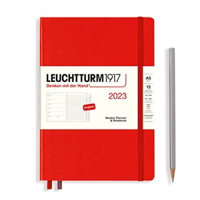 Abbildung von LEUCHTTURM1917 365881 Wochenkalender &amp; Notizbuch Medium (A5) 2023, 12 Monate, Rot, Englisch