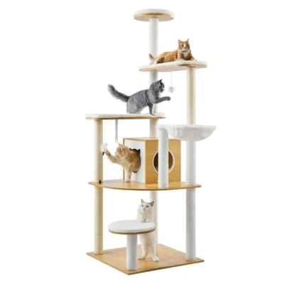 Abbildung von VEVOR Kratzbaum Katzenbaum Katzenkratzbaum Kletterbaum Spielbaum 600x600x1750mm