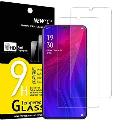 Abbildung von NEW&#039;C 2 Stück, Panzer Schutz Glas für Oppo Reno Z, R15X, Frei von Kratzern, 9H Härte, HD Displayschutzfolie, 0.33mm Ultra klar, Ultrabeständig