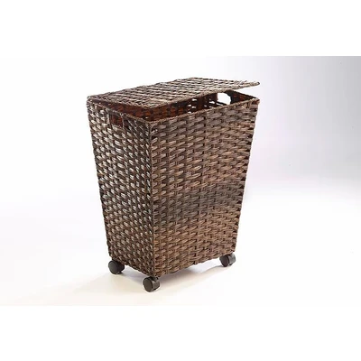 Abbildung von locker Wäschekorb, Polyrattan, mit Rollen