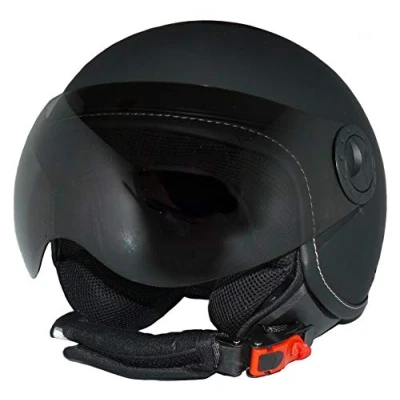 Abbildung von Protectwear Jethelm Motorradhelm H710 matt schwarz einfarbig im Pilotendesign M