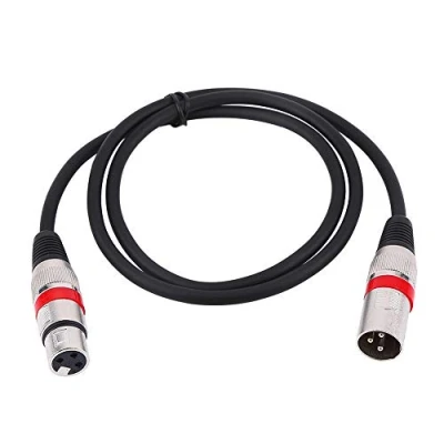 Abbildung von Mikrofonkabel, 3Pin XLR Kabel Stecker auf Buchse M/F Audiokabel Abgeschirmtes für Mikrofonmischer mit Impedanzsymmetrischen Leitungen(1M)