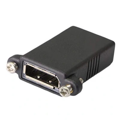 Abbildung von DisplayPort Koppler, DP Buchse auf Buchse, Verlängerungskabel Anschluss Adapter mit Panel Montage Schnallenschlitz und Schraube