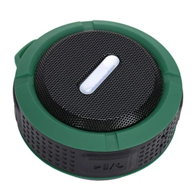 Abbildung von VBESTLIFE Bluetooth Lautsprecher, IPX4 Level Wasserdichter Tragbarer Subwoofer Lautsprecher für Outdoor Sportarten mit Saugnapf Karabiner(Grün)