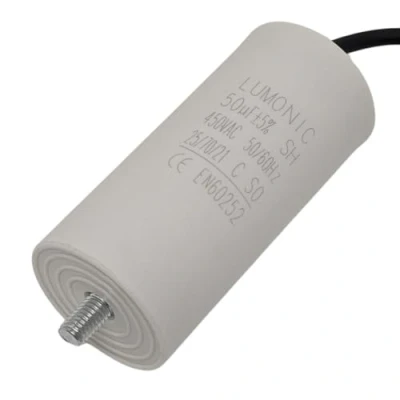 Abbildung von Lumonic Anlaufkondensator mit Kabel 25cm I 50µF 450V 45x100mm 50uF Motorkondensator Kunststoffgehäuse Betriebskondensator für Pumpen, Ra