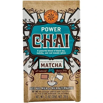 Abbildung von David Rio Power Chai Matcha aus San Francisco, Display mit 12 Tassenportionen 240g (12 x 20g)