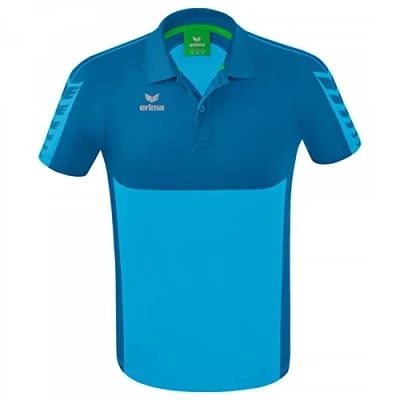 Abbildung von Erima Herren Six Wings Sport Polohemd, Curacao/Mykonos, L EU