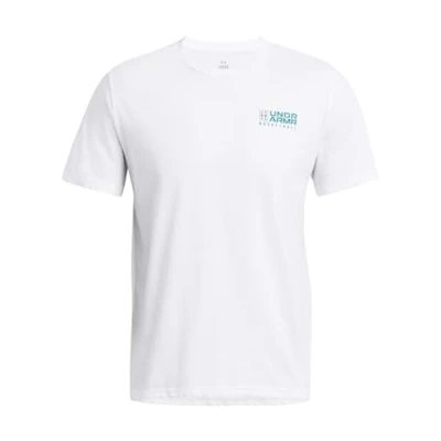 Abbildung von Under Armour Herren T Shirt mit Basketball Logo, kurzärmelig, Weiß,XL XXL