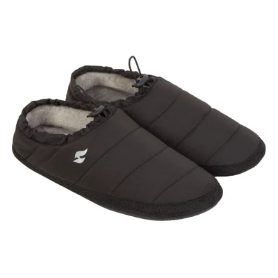 Abbildung von HEAT HOLDERS Damen Hausschuhe mit Verstellbare Kordelzugm Rutschfest Plüsch Pantoffeln Warm Winter (M, Schwarz)