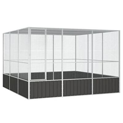 Abbildung von vidaXL Vogelkäfig, Vogelkäfig Anthrazit 302,5x324,5x211,5 cm Verzinkter Stahl