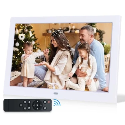 Abbildung von 10 Zoll Digitaler Bilderrahmen 1280 x 800 IPS Display, Digital unterstützt Foto/Musik/Video Player/Kalender/Alarm, mit Fernbedienung, wandmontierbar
