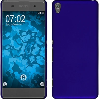 Abbildung von PhoneNatic case kompatibel mit Sony Xperia XA Hülle blau gummiert Hard + 2 Schutzfolien