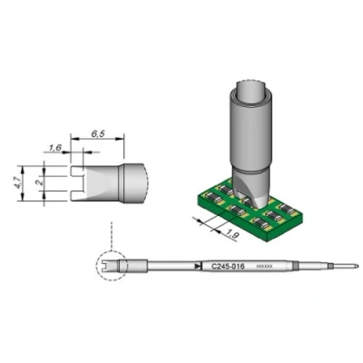 Abbildung von JBC SMD Entlötspitze Serie C245, C245018/3,5 mm, für Chip Komponenten C245018 (2045 2245 C245 Loetkartusche Loetpatrone Loetspitze Lötkartusche Lötpatrone Lötspitze Entlötspitze)