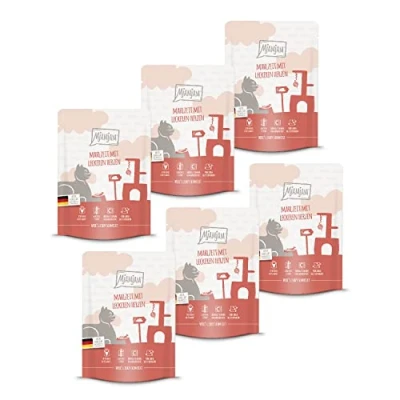 Abbildung von MjAMjAM Premium Nassfutter für Katzen Quetschie Mahlzeit mit leckeren Herzen, 6er Pack (6 x 300 g), getreidefrei extra viel Fleisch