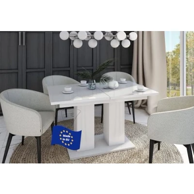 Abbildung von designimpex Esstisch Design Tisch DE 1 Weiß Hochglanz ausziehbar 130 bis 170 cm