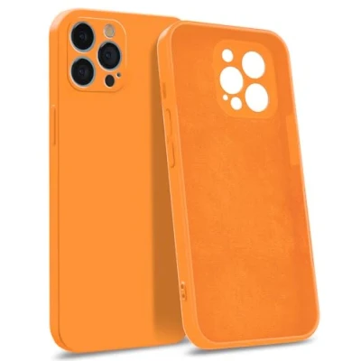 Abbildung von MyGadget Hülle kompatibel mit iPhone 12 Pro [ 4 Layer Struktur Schutzhülle ] Gummierte Handyhülle Soft Inlay &amp; Hardcase Cover außen Orange